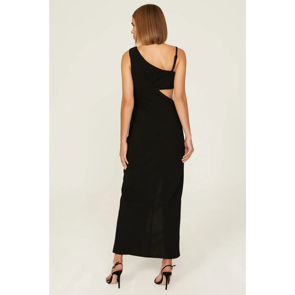 RACHEL Rachel Roy Phoenix Gown Asymmetric Neck Cutout Maxi Sheath Dress Black M - Picture 2 of 11